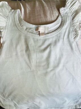 White Ruffle Sleeve Tank Top size 12/14